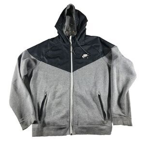 Nike Sportswear Tech Fleece Men's Hoodie Full Zip Grey Heather/Black Size XL Y2K